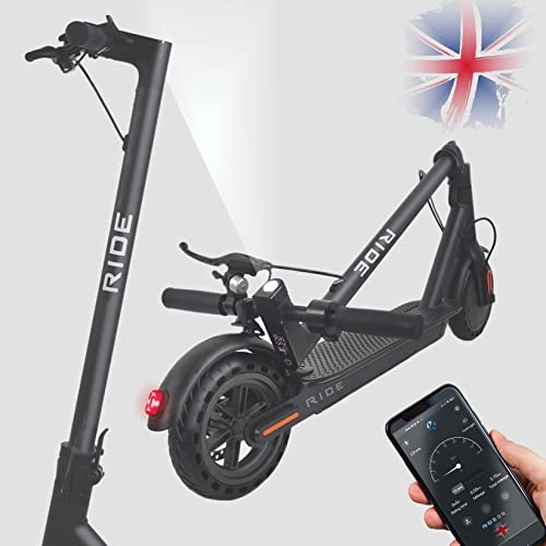 Electric Scooter : RIDE GB adult electric scooter( 500 watt Max power) * 30 km / ph * anti puncture honeycomb tyres * smartphone APP * app smart dashboard * UK headquarters.