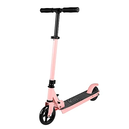Electric Scooter : RuBao Children's Electric Scooter, 150W Foldable Aluminum Alloy Scooter, for Family Entertainment Kid's Aged 6-12, Easy To Learn, Max Load: 50kg(for Gifts) (Color : Pink)