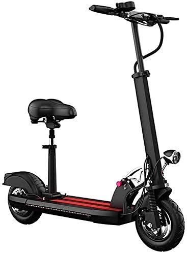Electric Scooter : Scooters for Adults Gliding Movement Easy To Carry With Folding 10Inch Balance Electric Scooter With Seat For Adult 1000W Motor E-Scooter With Led Light And Hd Display (Color : Black-10.4ah)