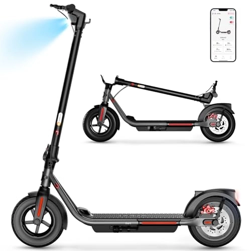 Electric Scooter : SISIGAD Electric Scooter for Adult, 10 inches Solid Tires, 32km Long Range, 500W Peak Motor 3 Speed, Portable and Foldable Scooter Electric, Electric scooter for Teens Commuting with App Control