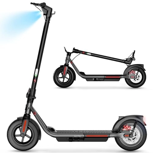 Electric Scooter : SISIGAD Electric Scooter for Adult, 10 inches Tires, 42 KM Long Range, 500W Peak Motor 3 Speed, Portable and Foldable Scooter Electric, App Control, Smart LCD Display