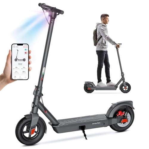 Electric Scooter : SISIGAD Electric Scooter for Adult, 10 inches Tires, 42 KM Long Range, 500W Peak Motor 3 Speed, Portable and Foldable Scooter Electric, Smart LCD Display