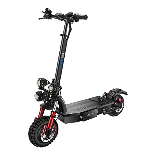 Electric Scooter : SONGZO Electric Scooter Adult Dual Drive 11 Inch Off-road Vacuum Tire Dual Disc Brake Folding Scooter with 60V 26 AH Lithium Battery