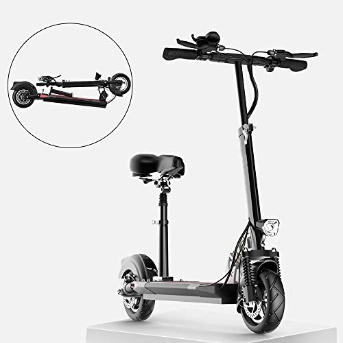Electric Scooter : SSCYHT Electric Kick Scooter for Adults, Portable & Lightweight, Max Speed 19.8Mph, Long-Range Battery, 500W Powerful Motor, E-Scooter for Commute, Black, 23Ah