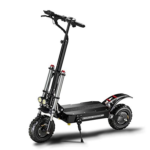 Electric Scooter : SSCYHT Offroad Electric Scooter Adult Adjustable Speed All-Wheel Drive Electric Bicycle Max Speed 52.8 MPH, 5400W Power, Long Range Battery, 26Ah