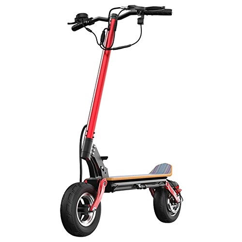 Electric Scooter : TKTTBD Electric Scooter 500W Motor Foldable Scooter Super Shockproof 10 Inches Tires Commuter Electric Scooter for Adults Glow Pedal, Battery Capacity: 48V10A, Endurance Mileage: 40-50KM