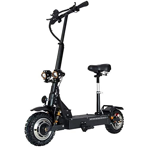 Electric Scooter : TKTTBD Electric Scooter Motor Foldable Scooter, 3200W Motor With Seat Up To 85 Km / h Dual-drive 11-inch Tire Folding Scooter With 60 V Lithium Battery Commuter Electric Scooter for Adults