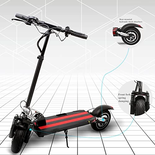 Electric Scooter : TODIMART Adult Electric Scooter With Double Suspension, 3 Types Of Motor Power Optional (Model: E202)