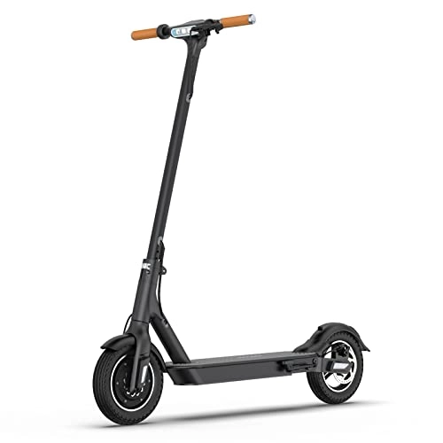 Electric Scooter : TOMOLOO Electric scooter, top speed 25 km / h, e-scooter equipped with 10 inch solid rubber tyres, LED lighting and app control (black)