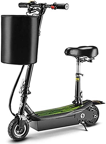 Electric Scooter : TONGS Electric Bike Electric Scooter Adult Folding Mini Electric Car Portable Bicycle Easy to Operate / Black