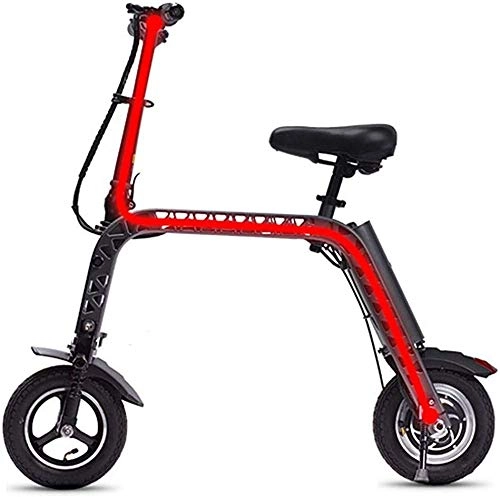 Electric Scooter : TONGS Electric Bike Folding Electric Car Adult Parent-Child Portable Light Mini Electric Scooter Easy to Use / Red