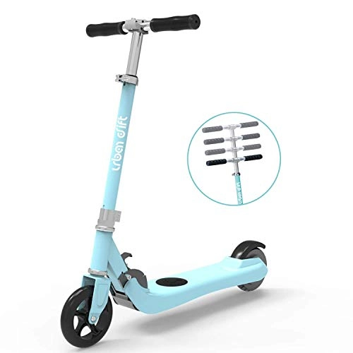 Electric Scooter : Urban Drift Battery Powered Electric Scooter for Boys & Girls Age 4-8 Adjustable T-bar Maintenance Free 5.7” PU Wheel Kick-Start Boost Scooter Blue