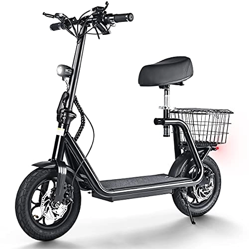 Electric Scooter : urbetter Electric Scooters Adults,  500W Motor, 40KM Long Range, 45 km / h 48V 11AH Folding E Scooters with Seat and 12 inches Pneumatic Tires - M5 pro