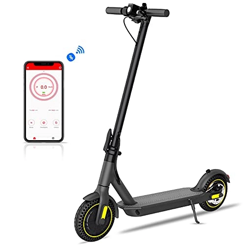 Electric Scooter : UWITGO Electric Scooter Adult, APP Control, 350W Long Range 35Km, Max Speed 25Km / h, 10 Inch Solid Tires