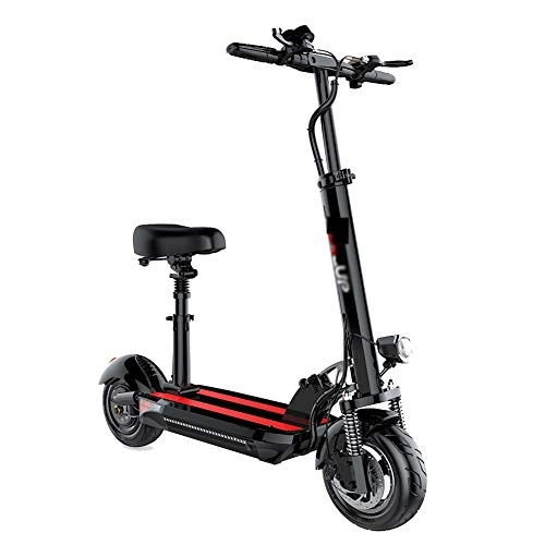 Electric Scooter : WEIJINGRIHUA Electric Scooter For Adult, Town And City Commuter With Lightweight Folding Frame Cruising Range 30~60km (Color : Black)