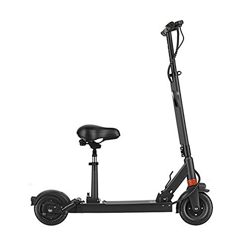 Electric Scooter : WEIJINGRIHUA Electric Scooter For Adult, Town And City Commuter With Lightweight Folding Frame Ergonomically Designed Seat (Color : Black)
