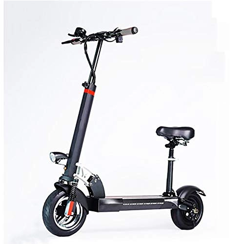 Electric Scooter : WEIJINGRIHUA Folding E-Scooter Adult, 500W Motor, 3 Speed Modes Up To 18km / h, Front And Rear 7cm Shock-absorbing Tires, Detachable Seat