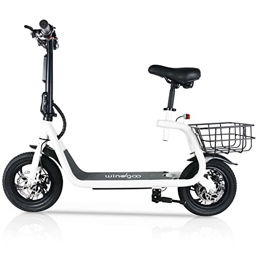 Electric Scooter : Windgoo Electric Scooter Adult, E Scooter with 36V 7.8Ah Battery, 35km Long Range, 12 Inches Folding Electric Scooter with Wide Foot Pedals