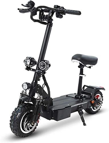 Electric Scooter : WJSW Electric Scooter 3200W Dual Motor 11 inch Vacuum Tires Double Disc Brake Folding Scooter with 60V 26 AH Lithium Battery
