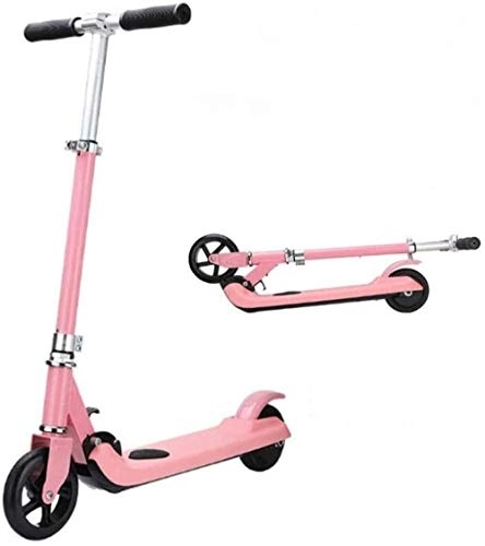 Electric Scooter : XBSLJ Electric Scooter, Adjustable Folding 2 Tours Billing Max Speed 6km / h 6km Running Distance for Boys and Girls from 5 to 14 Years Pink