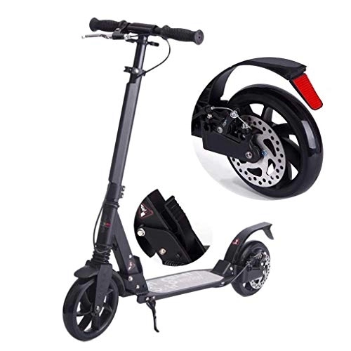 Electric Scooter : XBSLJ Kick Scooter, Electric Scooter Big Wheel Kick Scooter, Adult Youth Scooter With Disc Brakes, Black Collapsible Commuter Scooter, Load 120KG (non-electric)