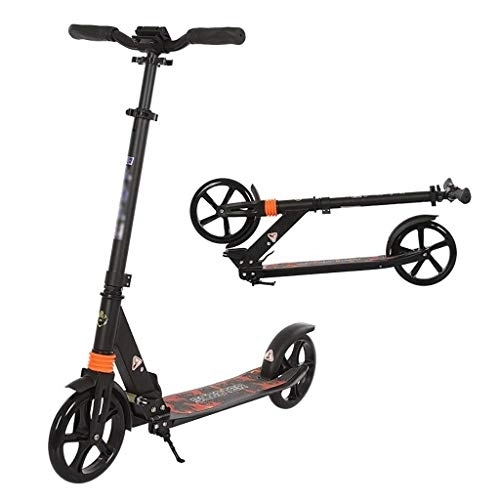 Electric Scooter : XBSLJ Kick Scooter, Electric Scooter Black Big Wheel Scooter, Youth Adult Scooter Foot Brake, Foldable Commuter Scooter, Load 150KG (non-electric)