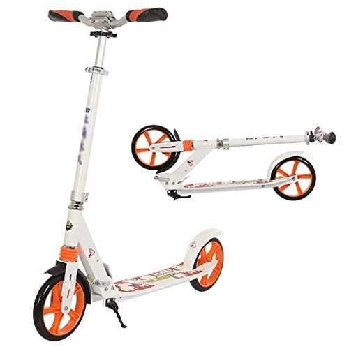 Electric Scooter : XBSLJ Kick Scooter, Electric Scooter White Big Wheel Scooter, Youth Adult Scooter Foot Brake, Foldable Commuter Scooter, Load 150KG (non-electric)
