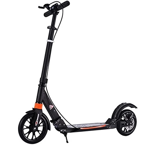 Electric Scooter : XYEJL Scooter / popular Scooter for Adult / Aluminum Alloy Two Wheel Collapsible Travel Non Electric Sports Scooter with Hand and Foot Brakes, for Adults and Teens, Black