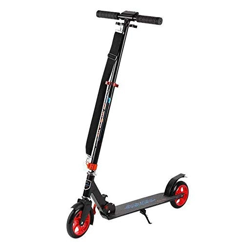 Electric Scooter : XZBYX Adult Scooter Aluminum Scooter Folding Electric Scooter City Travel Two-Wheeled Scooter, Four-Speed Red And Black Body Up To 98 * 83Cm, Red
