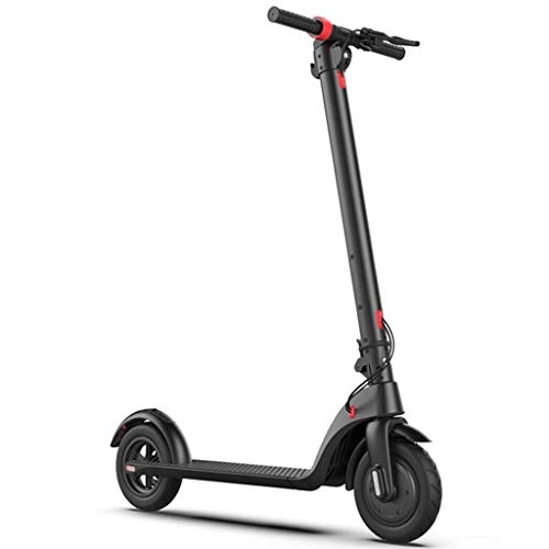 Electric Scooter : XZBYX Electric Scooter Foldable Small Electric Car Portable 2-Wheel Scooter Adult Lithium Battery Scooter, Voltage 36V, Maximum Speed 18Km / H (105.6 * 42 * 116.6CM), Black
