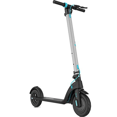 Electric Scooter : XZBYX Electric Scooter Foldable Small Electric Car Portable 2-Wheel Scooter Adult Lithium Battery Scooter, Voltage 36V, Maximum Speed 18Km / H (105.6 * 42 * 116.6CM), Silver