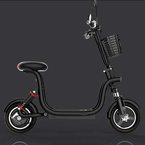 Electric Scooter : XZBYX Folding Electric Car 48V Lithium Battery High Power Mini Adult Men And Women Scooter Fashion Battery Car Black And White 3 Seconds Folding 59 * 87 * 109Cm, b