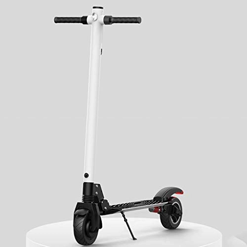 Electric Scooter : XZBYX Intelligent Electric Scooter Foldable Small Power Two-Wheeled Scooter Travel Battery Car, Top Speed 18Km / H Or Above, Lithium Battery 24V8.8Ah (110 * 92CM), White