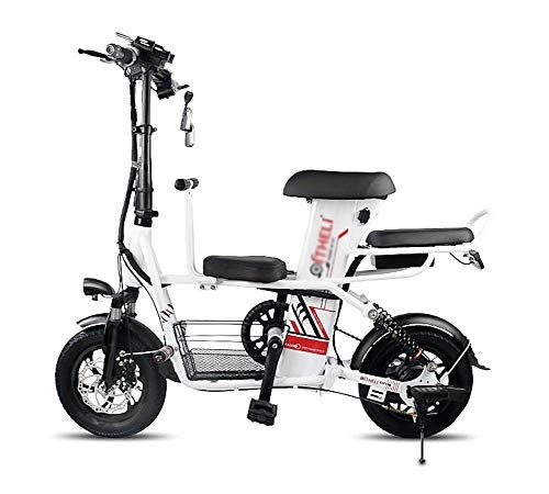 Electric Scooter : Y&XF Electric Scooter, Bicycle Ultra-Lightweight Folding Electric Scooter for Adults, 25 Miles Long-Range Battery Up to 25 MPH with Double Braking System Commuting Scooter, White, 180KM