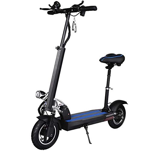 Electric Scooter : Y&XF Electric Scooter, Ultra-Lightweight Folding Electric Scooter for Adults, 50 Miles Long-Range Battery Up to 25 MPH with LED light and Smart dashboard Commuting Scooter, Black, 50~60KM