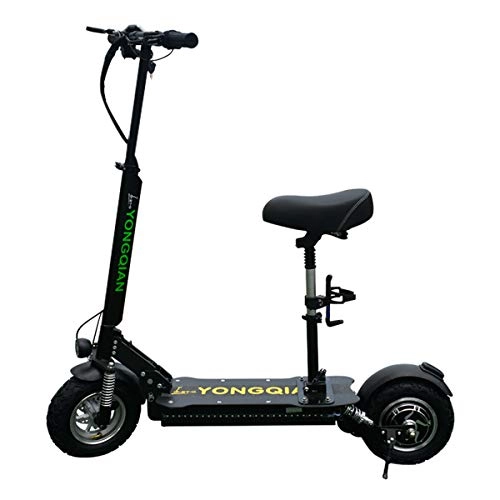 Electric Scooter : Y&XF Electric Scooters for Adult Foldable, 200 kg Max Load with Comfortable Seat 60km / H, Lithium Battery 48V 1000W Dual Motor Drive with LED Light and HD Display, 120kmrange, 16A60~75km