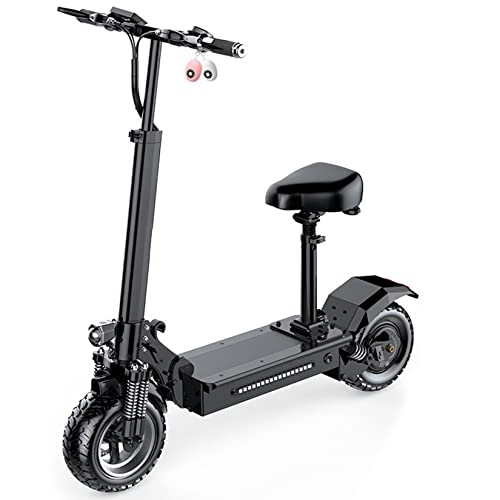 Electric Scooter : YJF-MRY Adult Electric Scooter Foldable Electric Scooter Off-Road Electric Scooter with 11Inch Widen Vacuum Tire Fast Commuter Scooters Range Up To 150Km, 10AH