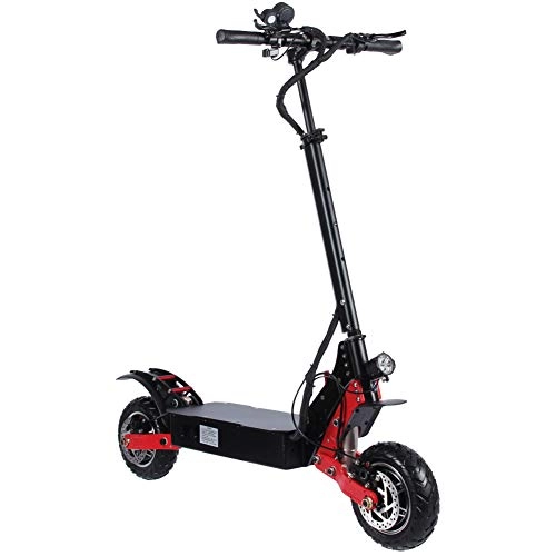 Electric Scooter : YLFGSLEP Electric scooter, 52V1200W dual motor, 21A30A lithium battery two-wheeled adult double disc brake mini small 11 inch folding travel scooter, cruising range 40-60KM, 52V30AH