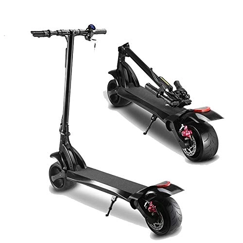 Electric Scooter : YUXIAOYU Mini Adult Scooter, Dual Braking System 9 Inch Tire Max Speed 25Km / H, Folding Electric Scooters with Warning Tail Light, Maximum Load 200Kg, 500W Motor, dual drive, 48V / 12AH
