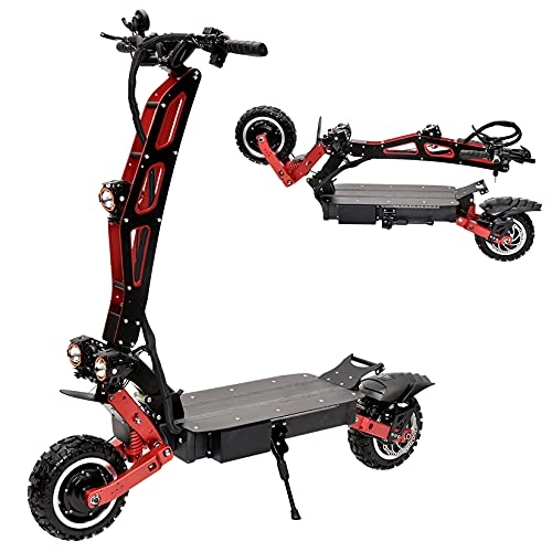Electric Scooter : YX-ZD 11'' Off-Road Electric Scooter, Folding Ebike for Adults, 6000W Dual Drive / 60V 33.6Ah Large Capacity Battery / Max Speed 100Km / H / Max Distance 100Km