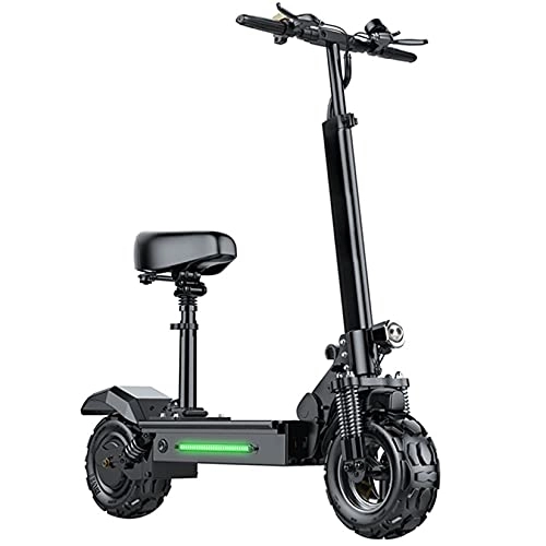 Electric Scooter : YX-ZD Electric Scooter for Adults - Portable Folding E-Scooter, 3 Speed Modes Up To 60Km / H, 11 Inch Off-Road Fat Tire / 500W Motor 48V 18Ah Battery / LCD Display Screen
