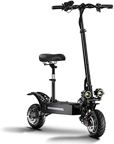Electric Scooter : YZ-YUAN Portable Electric Scooter Adult, Oil Brake + EBAS Electronic Brake, Foldable Electric Scooter Adult Scooter, 11 Inch 60V Dual Drive High Speed Off-road High Power