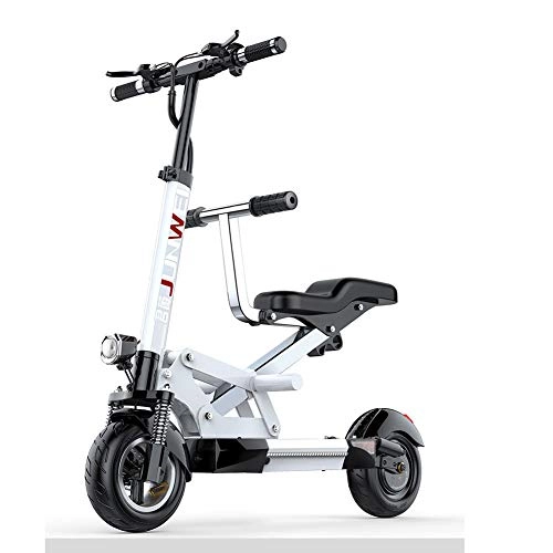 Electric Scooter : ZCPDP Adult Electric Scooter with Two Seats, Lithium Battery 48V500W, Endurance 50-100km, Double Disc Brake with Seat Scooter, Bearing 200kg