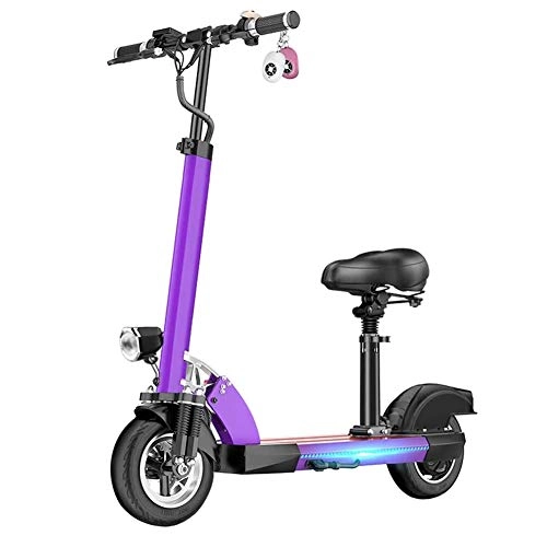 Electric Scooter : ZCPDP Foldable Adult Electric Scooter 10 Inch Tubeless Tire Convenient Mini Commuter Electric Scooter 48V / 500W Endurance 40-100km