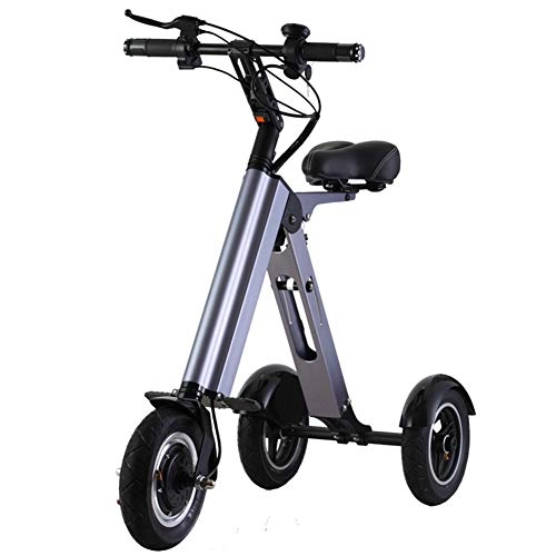 Electric Scooter : ZCPDP Folding Electric Scooter, 10-inch Off-road Tire, 36v 250W Brushless Motor, Max Speed 30-45km / h, Foldable Scooter with Seat, Dual Disc Brake for Teenagers and Adults