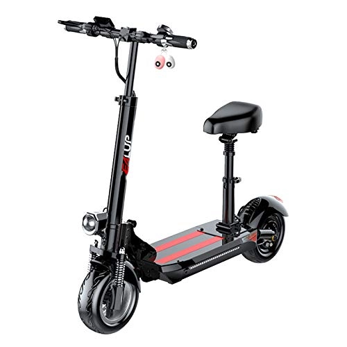 Electric Scooter : ZHAORU Electric Scooter, Foldable Electric Kick Scooter Max Speed 25 km / h, 3 Gears, Removable Seat, Stylish and Bright LED Lighting