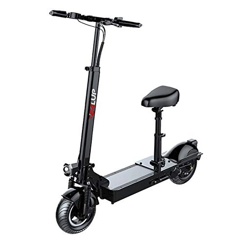 Electric Scooter : ZHAORU Folding Electric Scooter, Scooter for Adults with Seat and Dual Braking, Electric Scooter Offroad for Adults Teens, Black