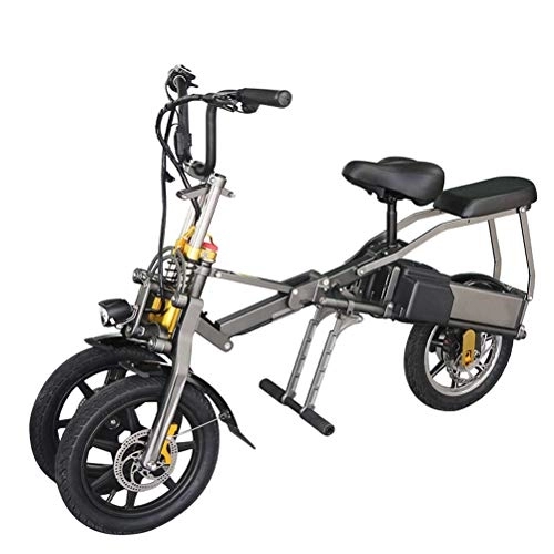 Electric Scooter : ZHHAOXINPA Portable 36V 250W Foldable Mini Tricycle Electric Tricycle 14 Inches 10.4Ah High-End Electric Tricycle Folding Easily for Men Women