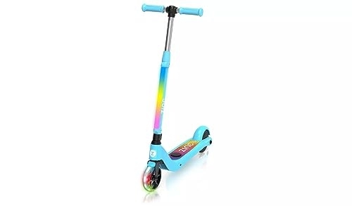Electric Scooter : Zinc Light Up Starlight Kids Electric Scooter | Blue Steel Frame | Anti-slip Footplate | Max Distance of 3.7 Miles | 60 Minutes Playtime| 3 Adjustable Height Options