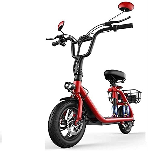 Electric Scooter : ZJZ Adults Folding Electric Scooter, 48V 8AH 500W Portable Electric Scooter, LCD Display / 1-3 Gears / USB Mobile Phone Fast Charge
